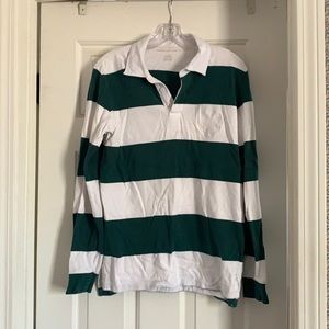 Green and white polo shirt AE